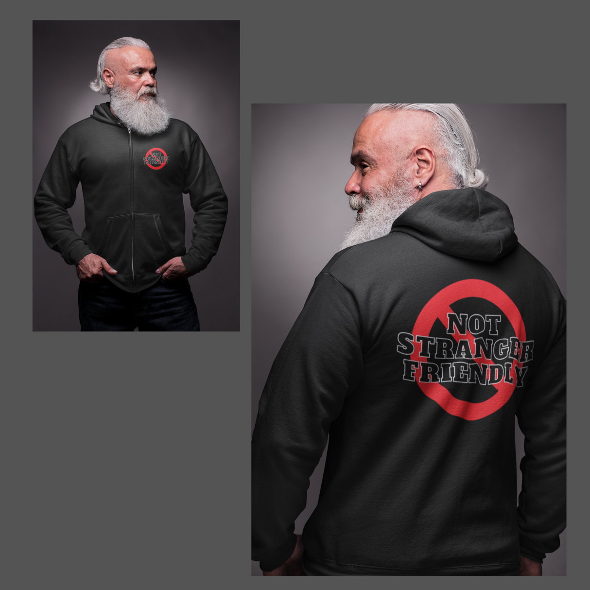 Not Stranger Friendly Unisex Zip-Up Hoodie