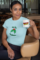 Kiss My Mistletoe Women's Softstyle T-Shirt in blue with mistletoe design.